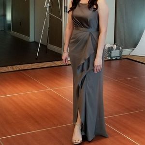 Charmeuse and Chiffon Bridesmaid Dress with Ruffle